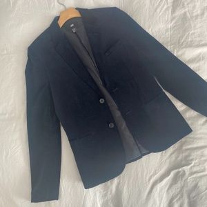 H&M Navy Velvet Blazer